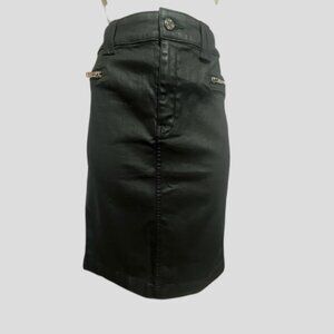 7 For All Mankind High Waist Coated Straight Pencil Denim Skirt Size 29
